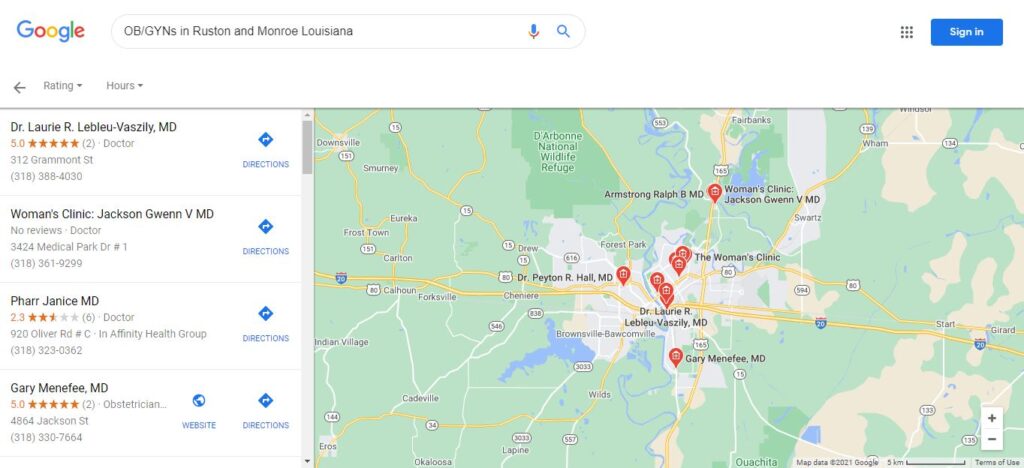 Search results for OB/GYN in northern Louisiana